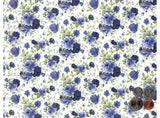 Allover Chintz Moonlight Blue Rose Flowers 9" X 13-3/4" Sheet Ceramic Decal #2695