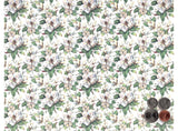 Allover Chintz White Magnolia Flowers 9" X 13-3/4" Sheet Ceramic Decal #2802