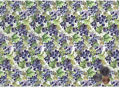 Allover Chintz Purple Grape Vine 1 pc 9 x 13.5 Inch Ceramic Decal Sheet