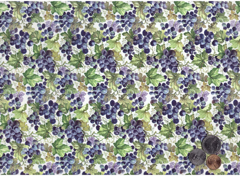 Allover Chintz Purple Grape Vine 1 pc 9" X 13-3/4" Sheet Ceramic Decal 3036