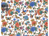 Allover Chintz Oriental Butterfly Flower Garden 9" X 13-3/4" Sheet Ceramic Decal #3232