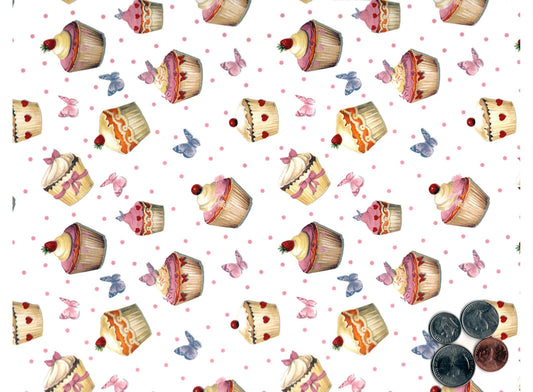 Allover Chintz Butterfly Cupcakes 9 x 13.5 Inch Ceramic Decal Sheet