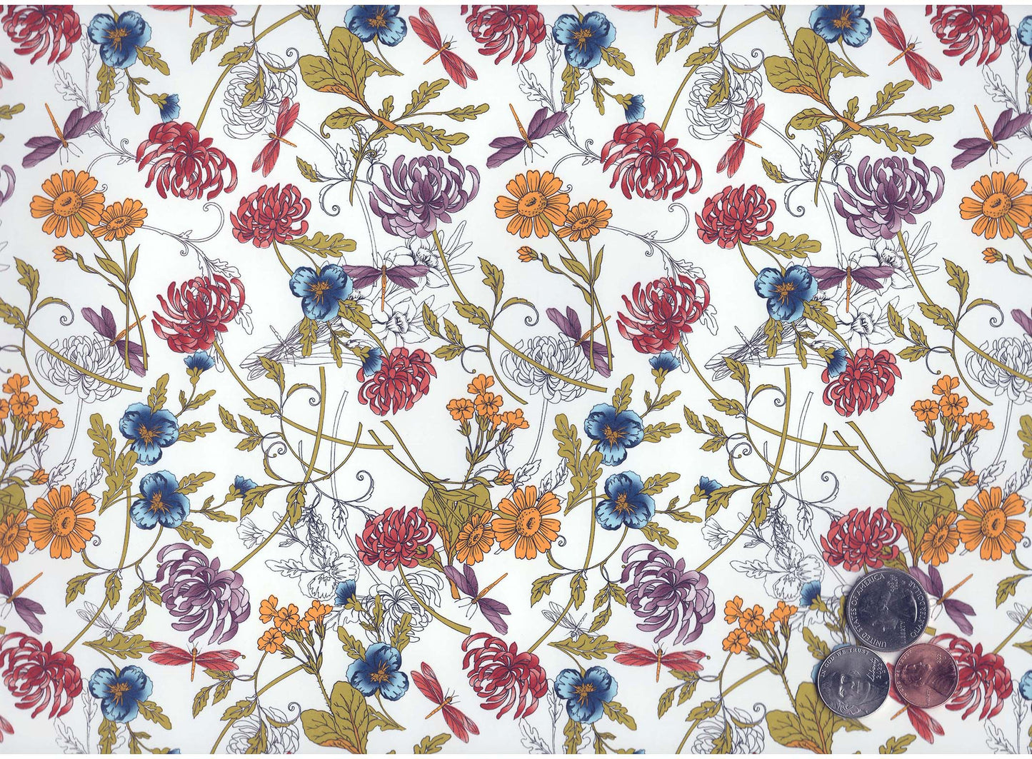 Allover Chintz Purple Yellow Pink Wildflowers 9 x 13.5 Inch Ceramic Decal Sheet