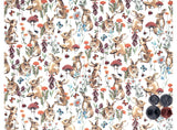 Allover Chintz Rabbit Mushroom Butterfly Flower 9" X 13-3/4" Sheet Ceramic Decal #3613