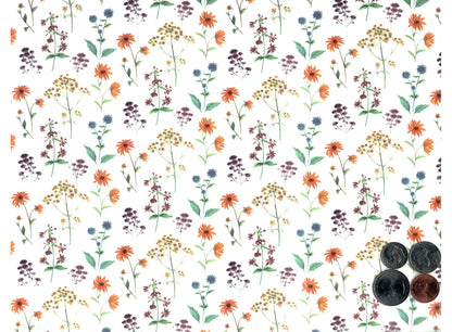 Allover Chintz Meadow Wildflowers 9 x 13.5 Inch Ceramic Decal Sheet
