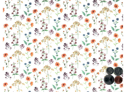 Allover Chintz Meadow Wild Flowers 9" X 13-3/4" Sheet Ceramic Decal #3638