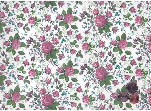 Allover Chintz Pink Rose Blooming Roses 9" X 13-3/4" Sheet Ceramic Decal #6532