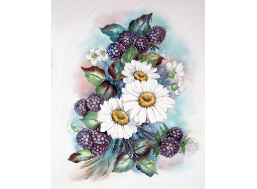 Blackberries Daisy Ceramic Decals 11908A