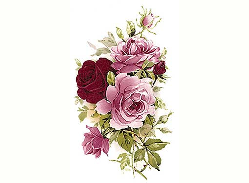 Pink Roses Overglaze Waterslide Ceramic Decals