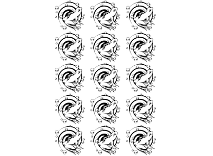 Swirl Frogs 15 pcs 1 Inch Black Fused Glass Decals
