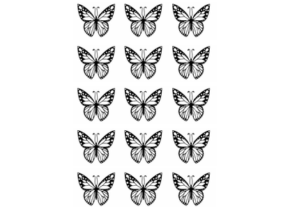 Butterfly Butterflies 15 Pcs 1 Inch Black Fused Glass Decals