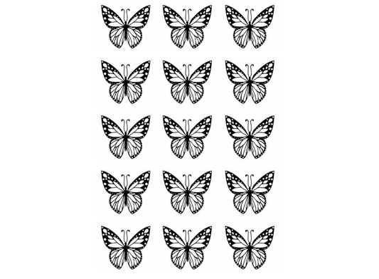 Butterfly Butterflies 15 Pcs 1 Inch Black Fused Glass Decals