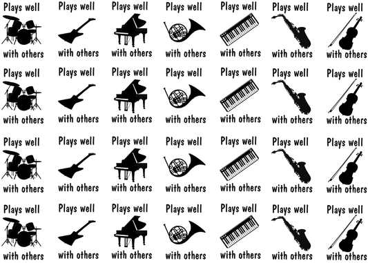 Plays well with others 28 pcs 1 Inch Black Fused Glass Decals