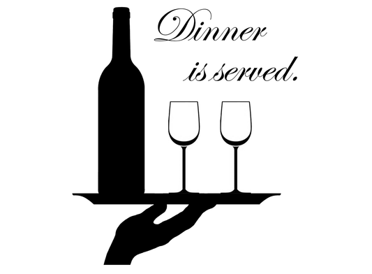 Dinner is Served 2 pcs 3.5 Inch Black Fused Glass Decals