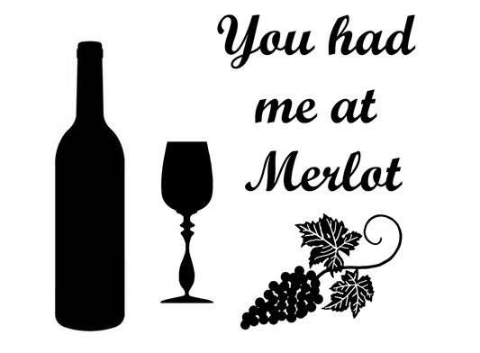 You had me at Merlot 2 pcs 3 Inch Black Fused Glass Decals