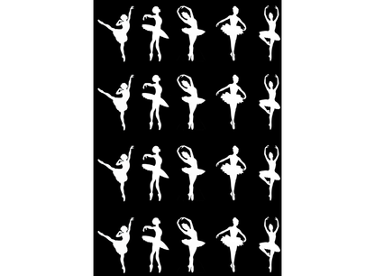 Ballerina 20 pcs 1 Inch White Fused Glass Decals