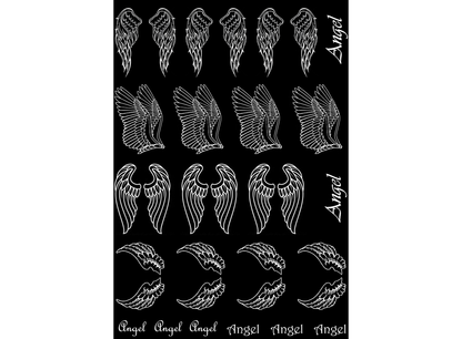 Angel Wings 22 pcs 0.5 to 1 Inch White Fused Glass Decals