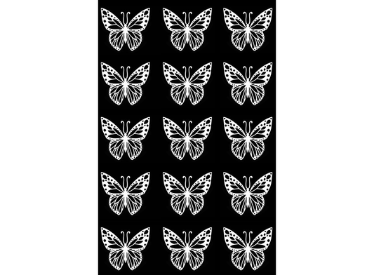 Butterfly Butterflies 15 pcs 1 Inch White Fused Glass Decals