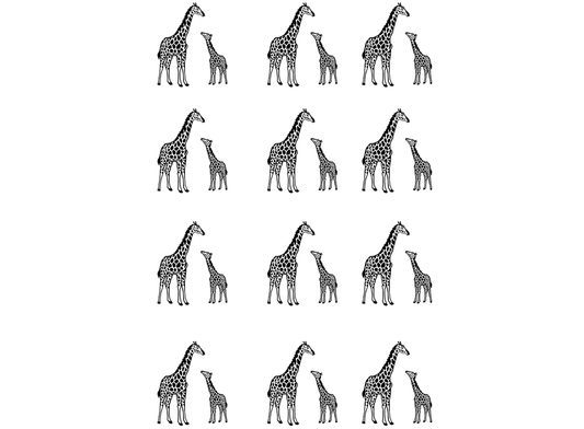 Giraffes 12 pcs 1 Inch Black Fused Glass Decals