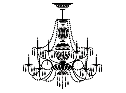 Chandelier 2 pcs 4 Inch Black Fused Glass Decals