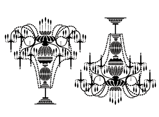 Chandelier 2 pcs 3 Inch Black Fused Glass Decals