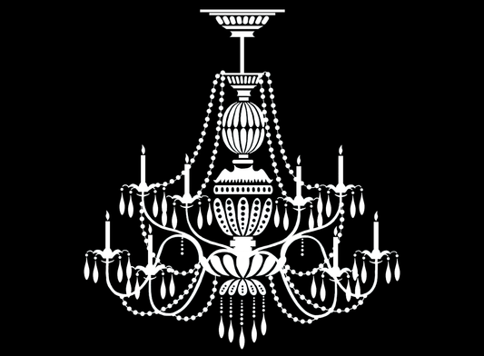 Chandelier 2 pcs 4 Inch White Fused Glass Decals