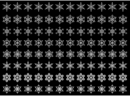 Snowflakes 96 pcs 0.5 Inch White Fused Glass Decals