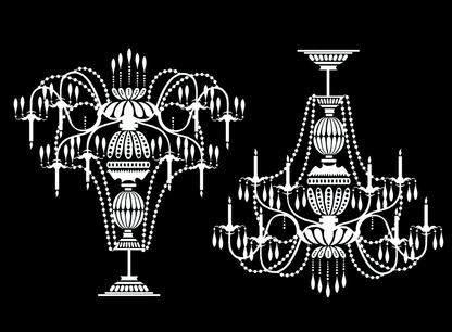 Chandelier 2 pcs 3 Inch White Fused Glass Decals