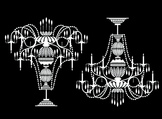 Chandelier 2 pcs 3 Inch White Fused Glass Decals