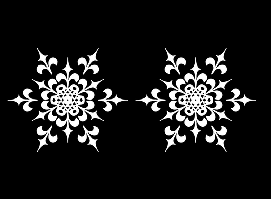 Snowflakes 4 pcs 3 Inch White Fused Glass Decals