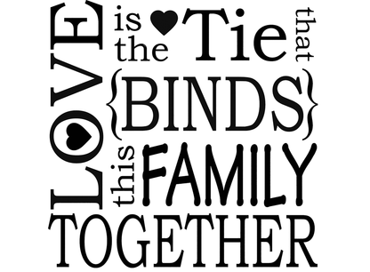 Love is the Tie That Binds 2 pcs 3.25 Black Fused Glass Decals
