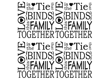 Love is the Tie That Binds 8 pcs 1.75 Inch Black Fused Glass Decals