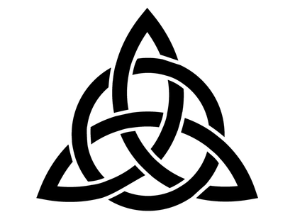 Celtic Knot Trefoil 2 pcs 4 Inch Black Fused Glass Decals
