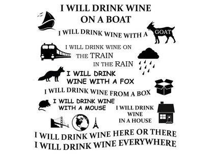 Wine Poem 2 pcs 3.75 Inch Black Fused Glass Decals