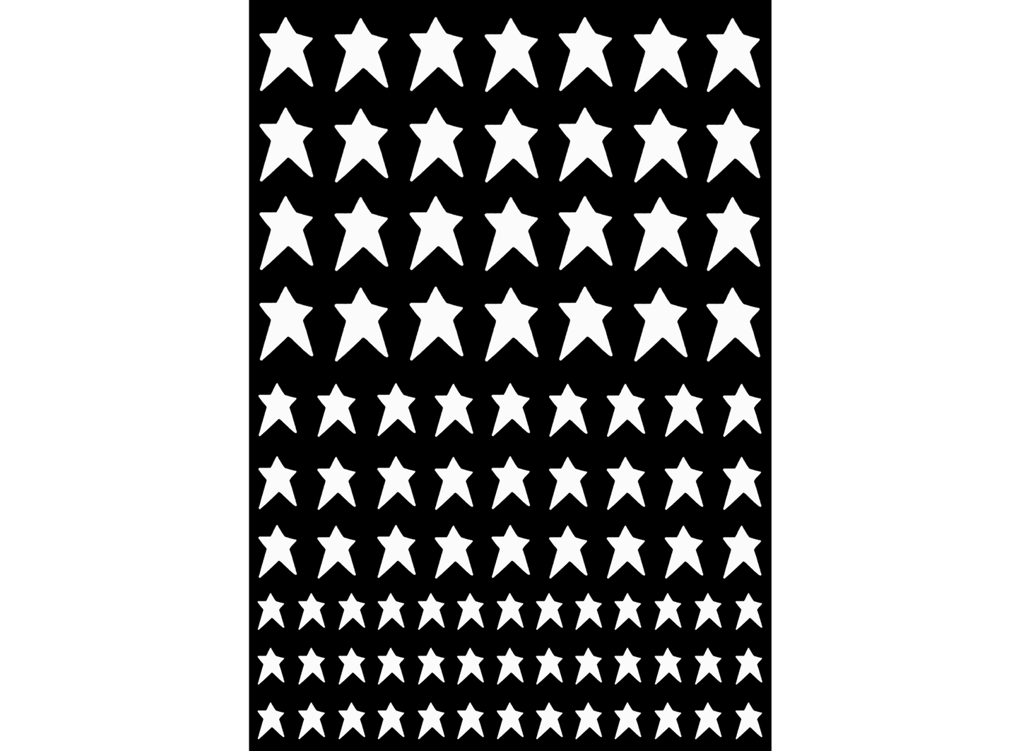 Stars Country 93 pcs 1/4 to 1/2 Inch White Fused Glass Decals