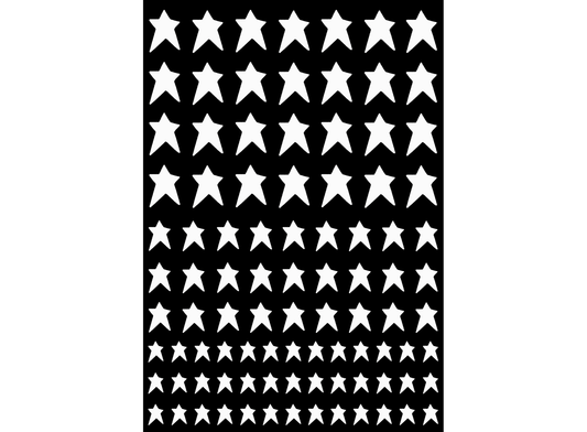 Stars Country 93 pcs 1/4 to 1/2 Inch White Fused Glass Decals