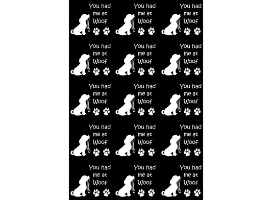 You had me at Woof Dog 15 pcs 1 Inch White Fused Glass Decals
