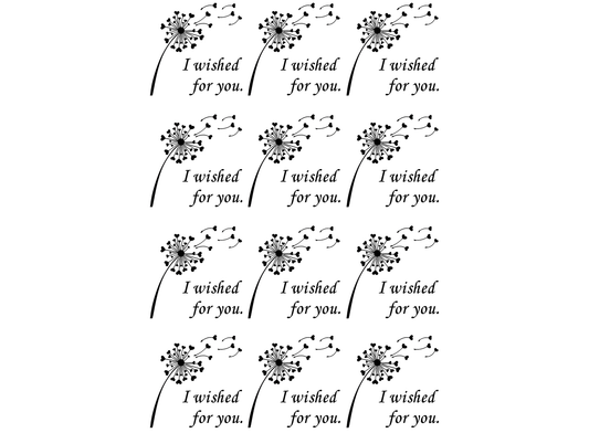 I Wished for You Dandelion 12 pcs 1.15 Inch Black Fused Glass Decals