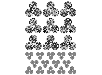 Celtic Triskele 28 pcs Black Fused Glass Decals