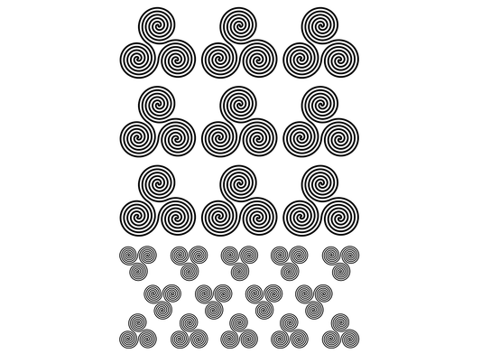 Celtic Triskele 28 pcs Black Fused Glass Decals