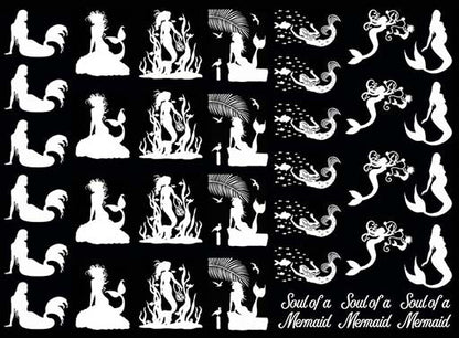 Mermaid Soul 35 pcs 1 Inch White Fused Glass Decals