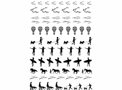 Beach Bits 74 pcs Black Fused Glass Decals