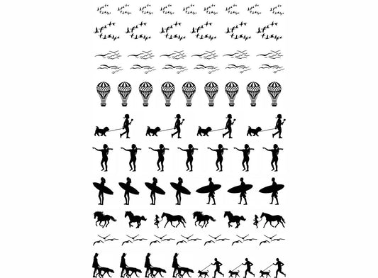 Beach Bits 74 pcs Black Fused Glass Decals