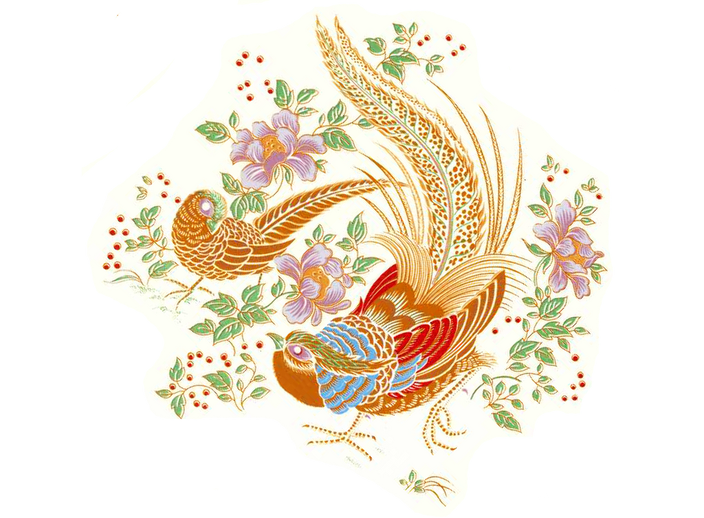 Pheasant with Gold Accents Ceramic Decals 1116 Captive Decals