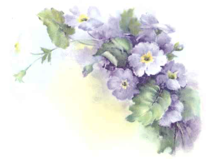 Flowers Pastel Purple Pansy Ceramic Decals 12130