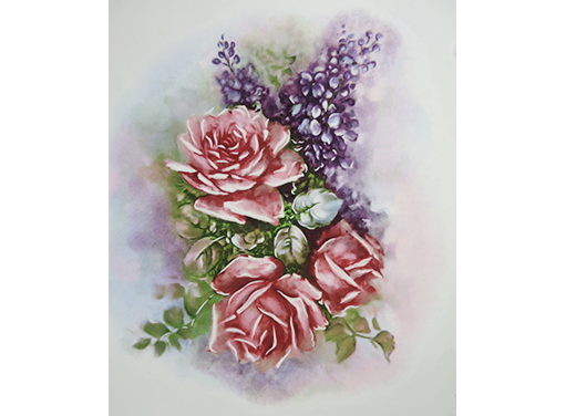 Flowers Rose Lilac Ceramic Decals 15697