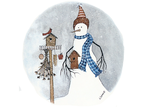 Christmas Snowman Birdhouse Ceramic Decals 305