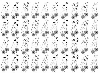 Dandelion Garden 40 pcs 1.15 Inch Black Fused Glass Decals